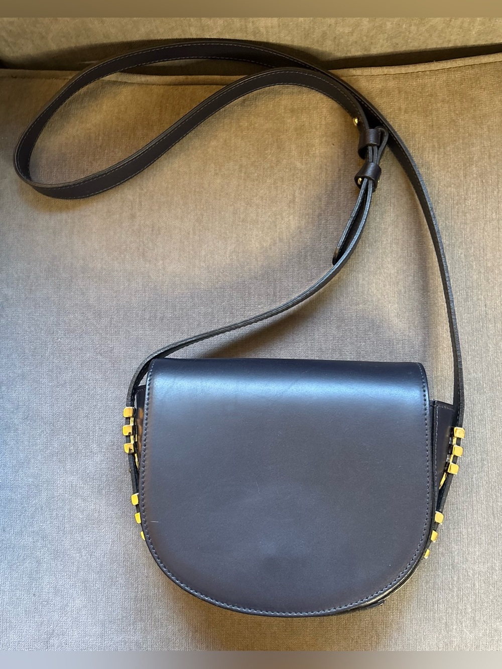 A. Bellucci Dark Navy Leather Crossbody Saddlebag GUC - Beautiful leather*** - Picture 2 of 13